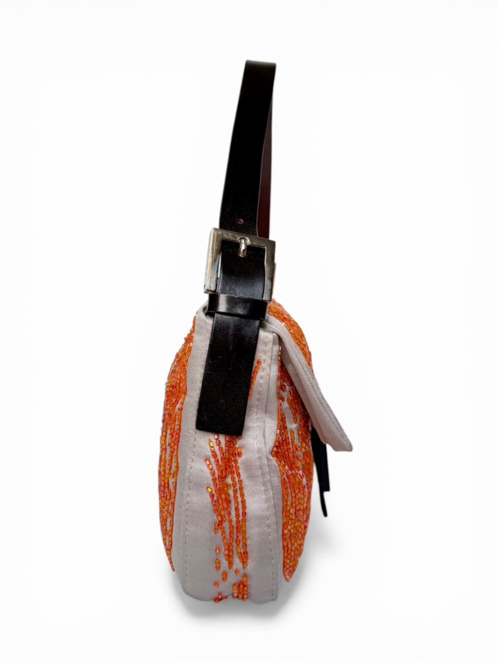 Vintage Fendi Satin Beaded Baguette – Orange - Picture 8 of 11